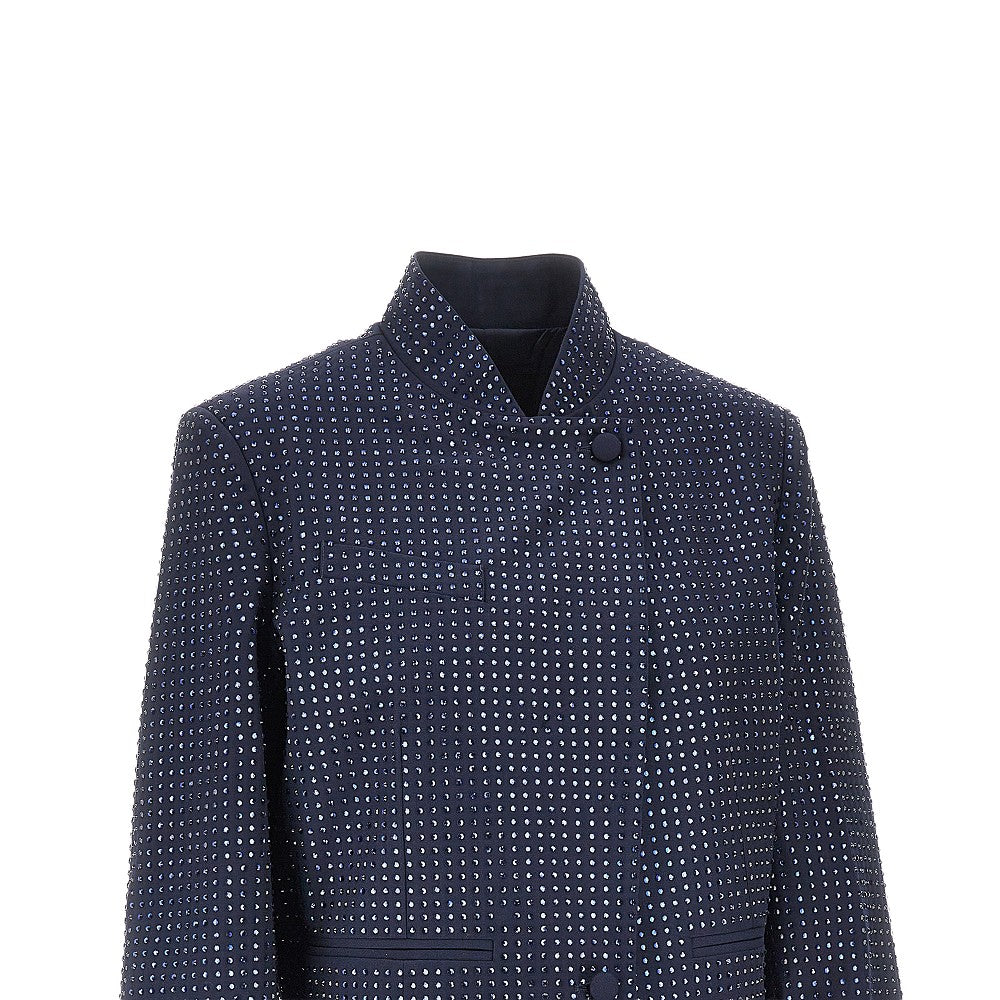 PINKO Strass-embellished cropped jacket