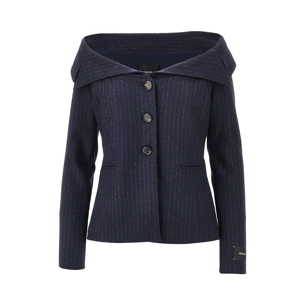 PINKO Pinstriped flannel single-breasted jacket