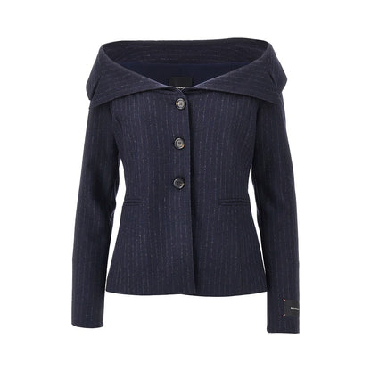 PINKO Pinstriped flannel single-breasted jacket