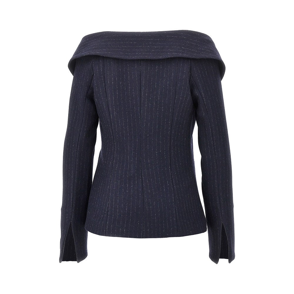 PINKO Pinstriped flannel single-breasted jacket