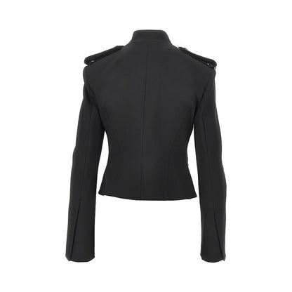 PINKO Jewelled epaulettes stretch fabric jacket