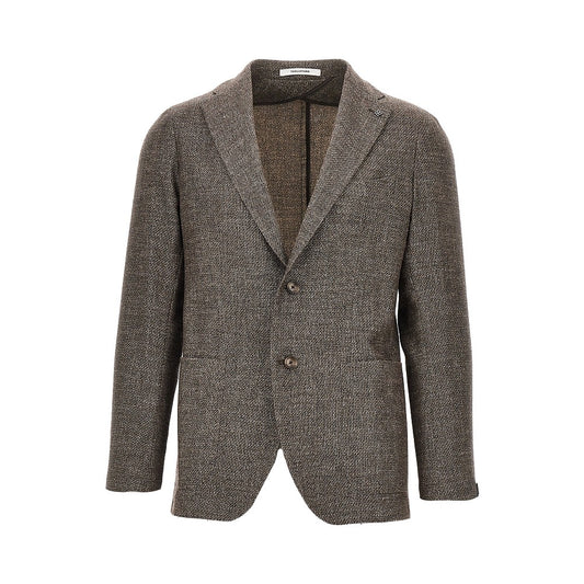 Tagliatore Mouliné wool-blend single-breasted jacke
