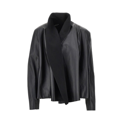 TOTEME Scarf collar leather jacket