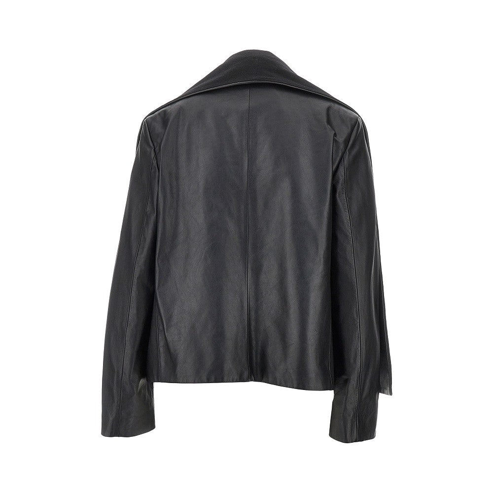TOTEME Scarf collar leather jacket
