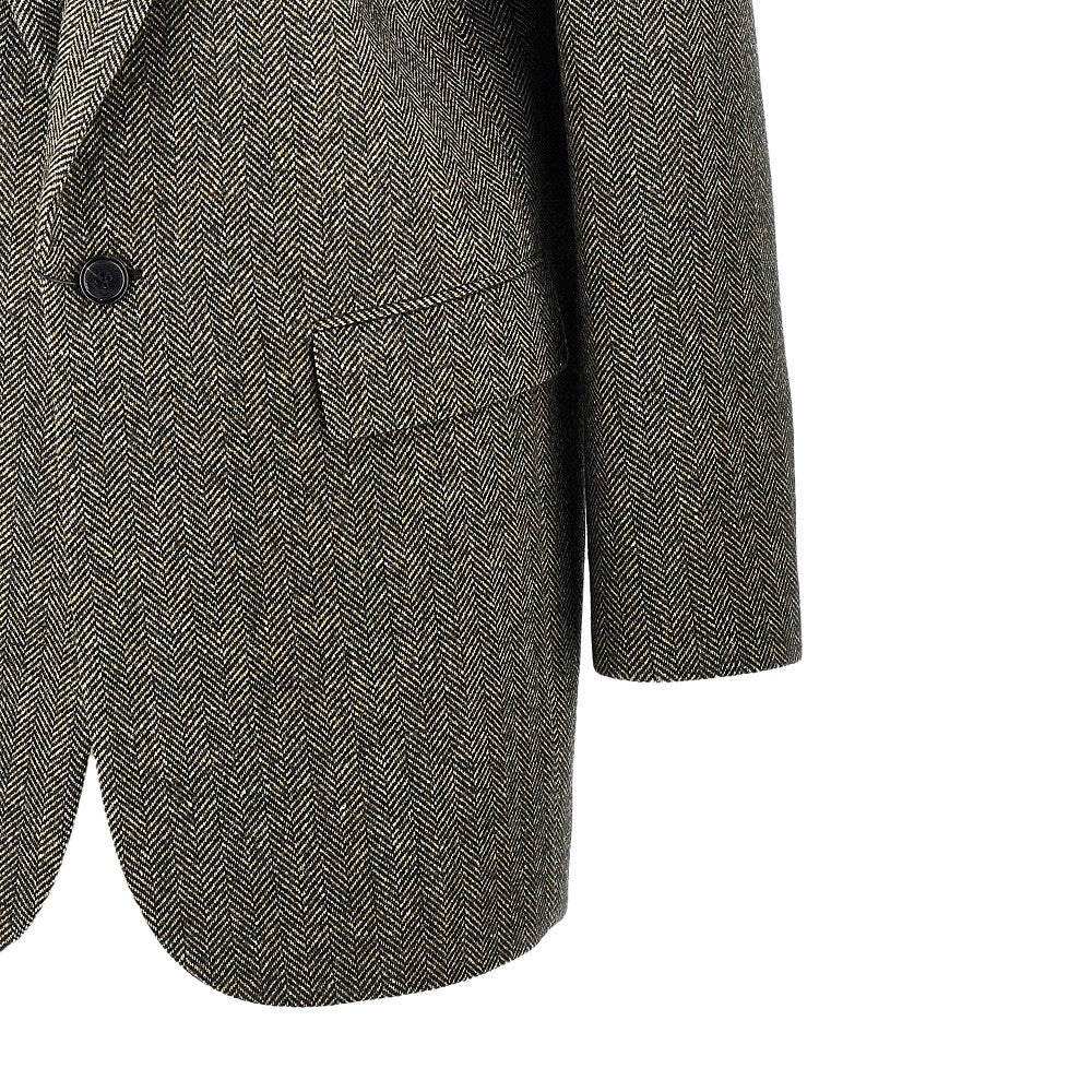 SAINT LAURENT Wool jacket with herringbone motif