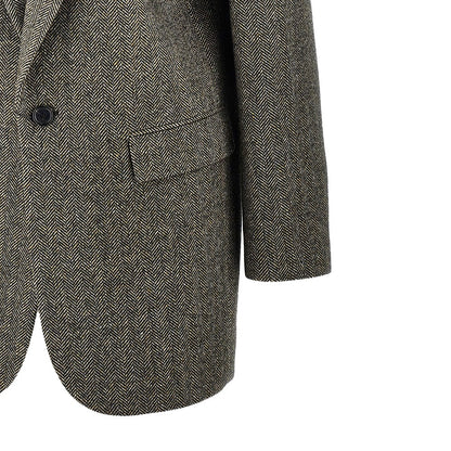 SAINT LAURENT Wool jacket with herringbone motif