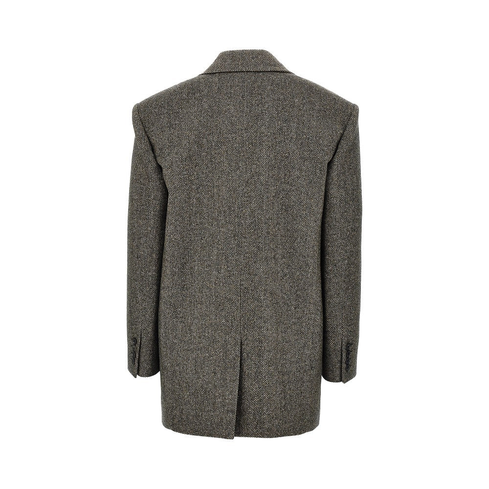 SAINT LAURENT Wool jacket with herringbone motif