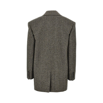 SAINT LAURENT Wool jacket with herringbone motif
