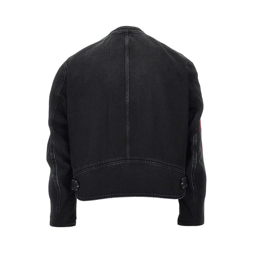 GUCCI Denim jacket with Web ribbon