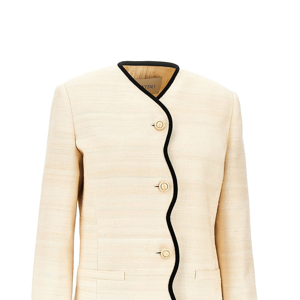 VALENTINO Silk Linen Canvas jacket