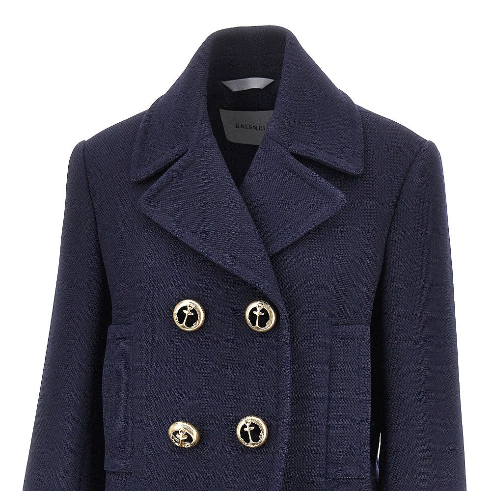 BALENCIAGA Textured wool cropped jacket