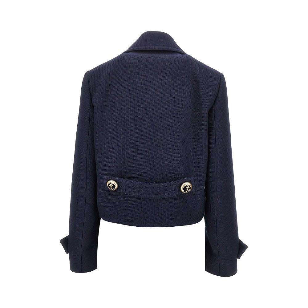 BALENCIAGA Textured wool cropped jacket