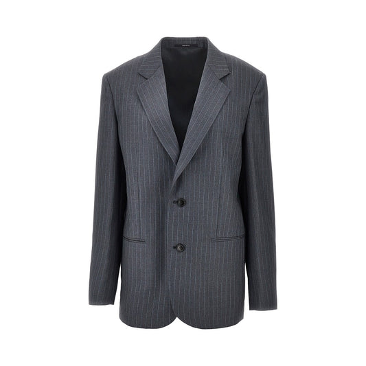 GUCCI Pinstriped wool oversized jacket