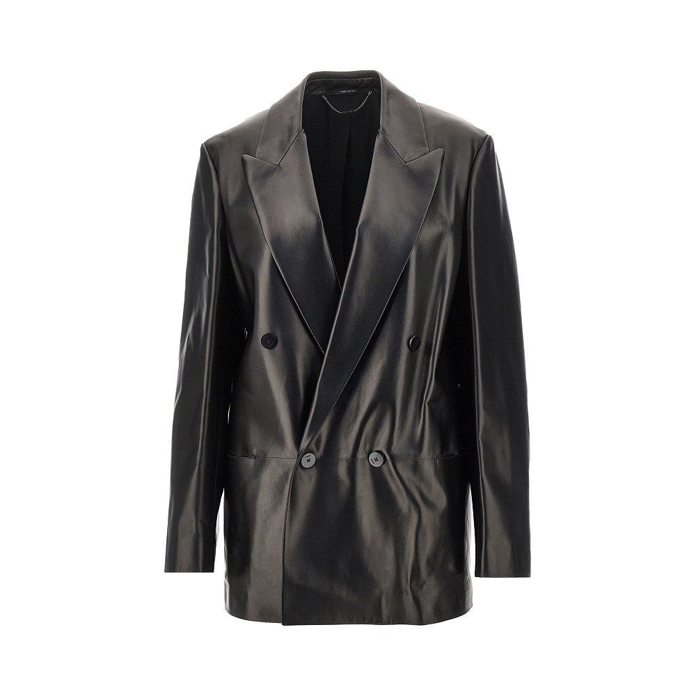 Gucci Nappa leather double-breasted jacket