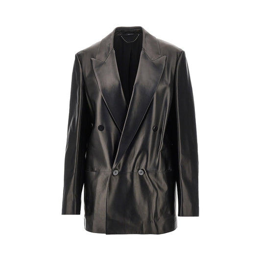 Gucci Nappa leather double-breasted jacket