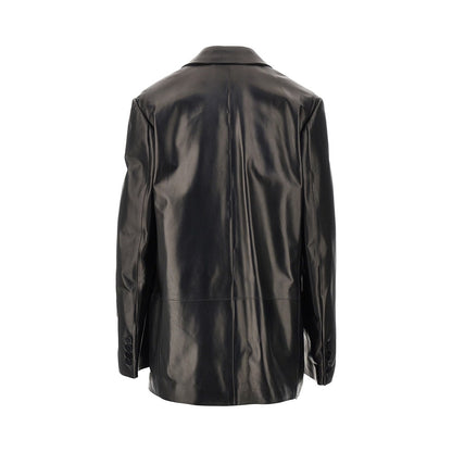 Gucci Nappa leather double-breasted jacket