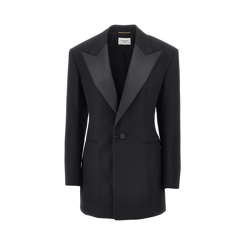 Saint Laurent Grain de poudre single-breasted tuxedo jacket