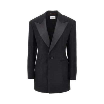 Saint Laurent Grain de poudre single-breasted tuxedo jacket