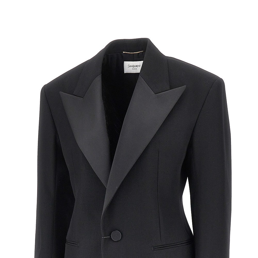 Saint Laurent Grain de poudre single-breasted tuxedo jacket