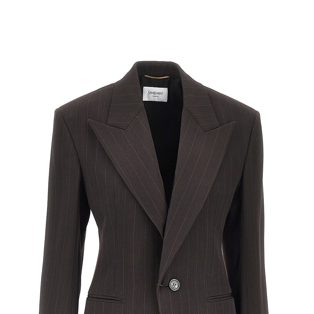 Saint Laurent Pinstriped wool single-breasted jacket