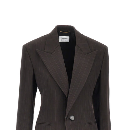 Saint Laurent Pinstriped wool single-breasted jacket