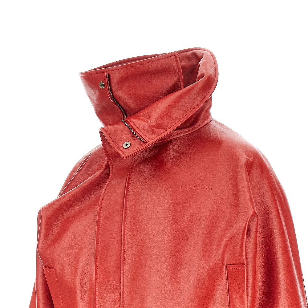 Balenciaga Rounded shoulders leather jacket
