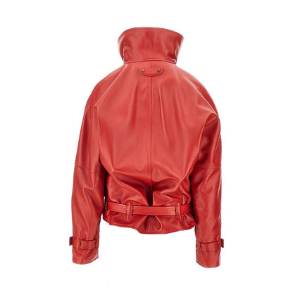 Balenciaga Rounded shoulders leather jacket