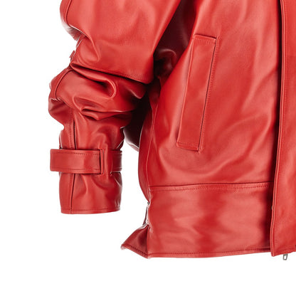 Balenciaga Rounded shoulders leather jacket