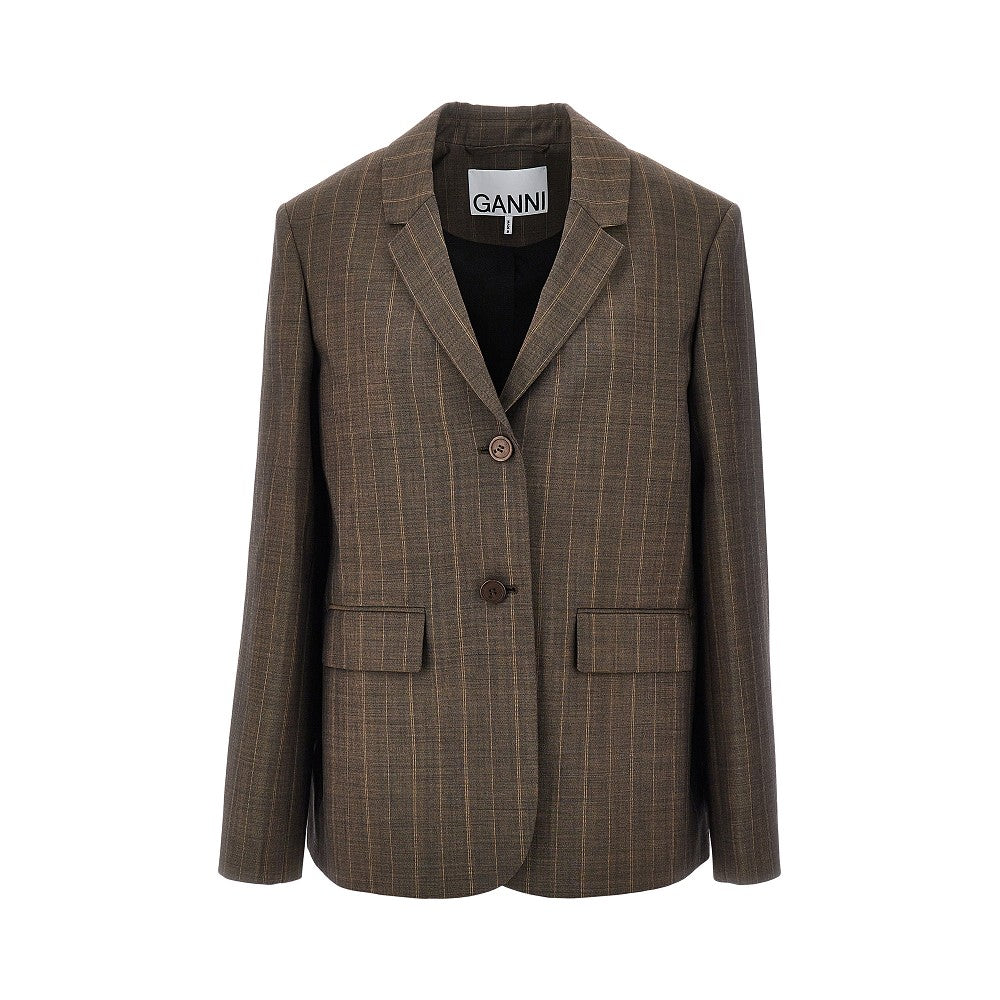 Ganni Wool jacket with pinstriped motif