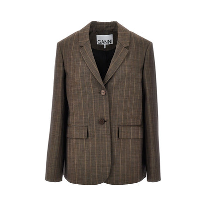 Ganni Wool jacket with pinstriped motif