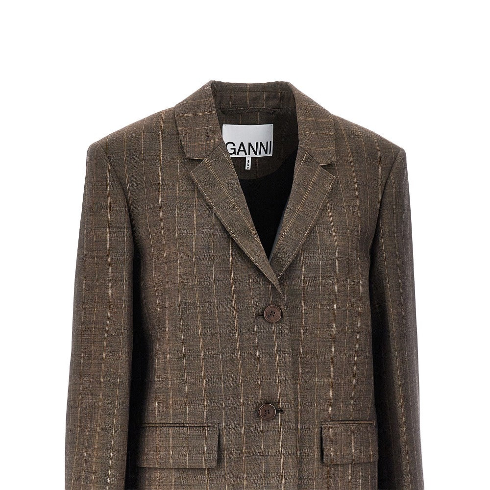 Ganni Wool jacket with pinstriped motif