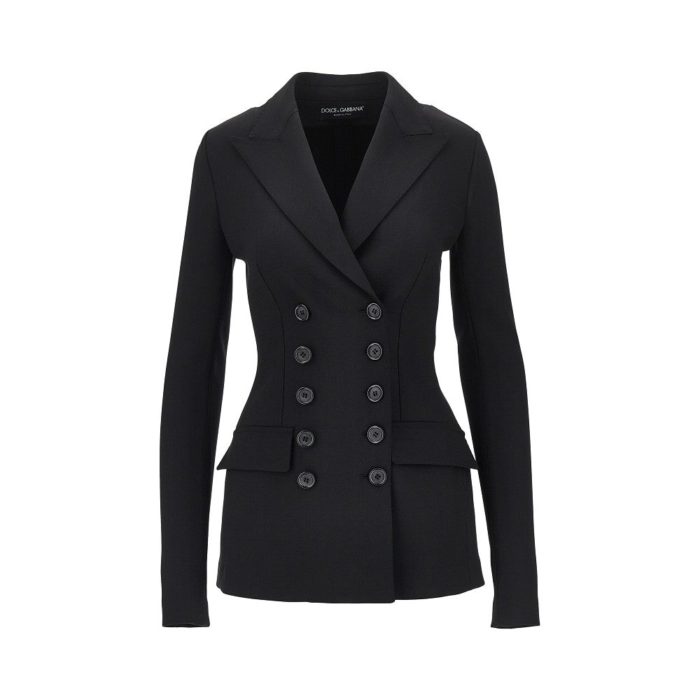 DOLCE&GABBANA Stretch wool fitted double-breasted jacket