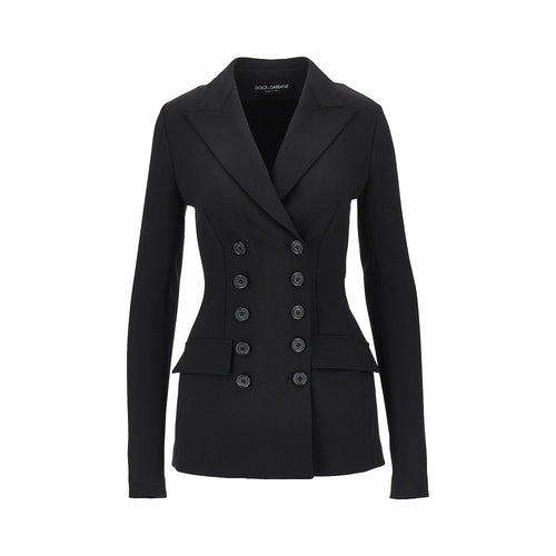 DOLCE&GABBANA Stretch wool fitted double-breasted jacket