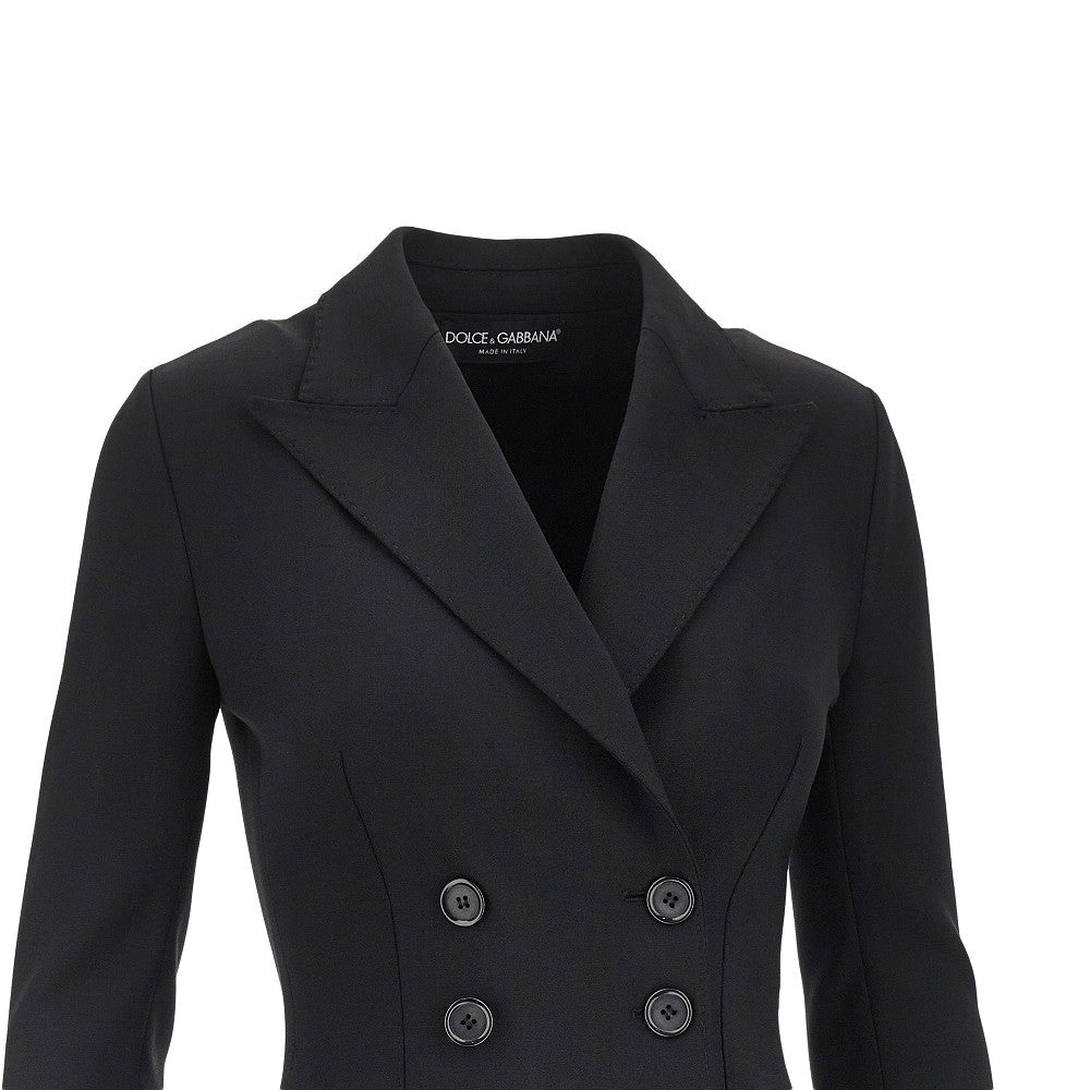 DOLCE&GABBANA Stretch wool fitted double-breasted jacket