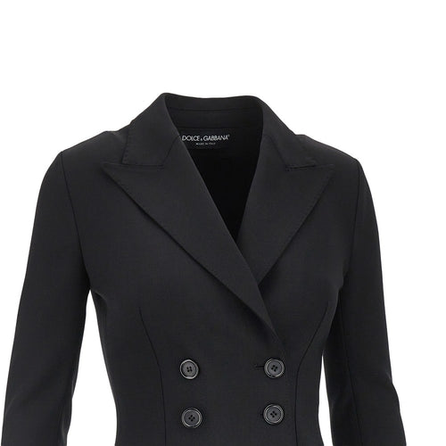 DOLCE&GABBANA Stretch wool fitted double-breasted jacket