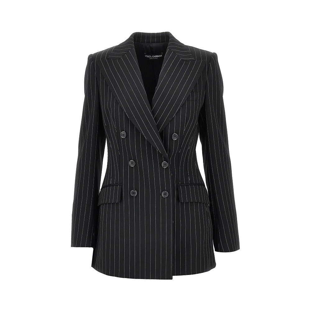 DOLCE&GABBANA Pinstriped wool double-breasted jacket