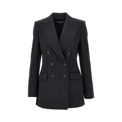 DOLCE&GABBANA Pinstriped wool double-breasted jacket