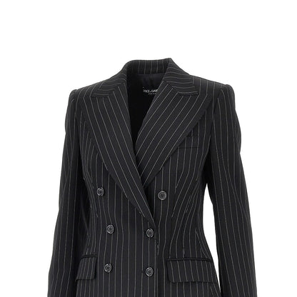 DOLCE&GABBANA Pinstriped wool double-breasted jacket