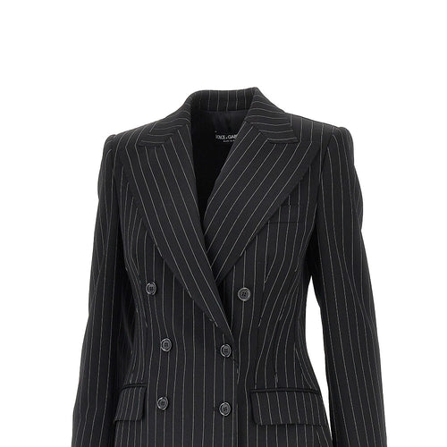 DOLCE&GABBANA Pinstriped wool double-breasted jacket