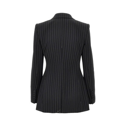 DOLCE&GABBANA Pinstriped wool double-breasted jacket