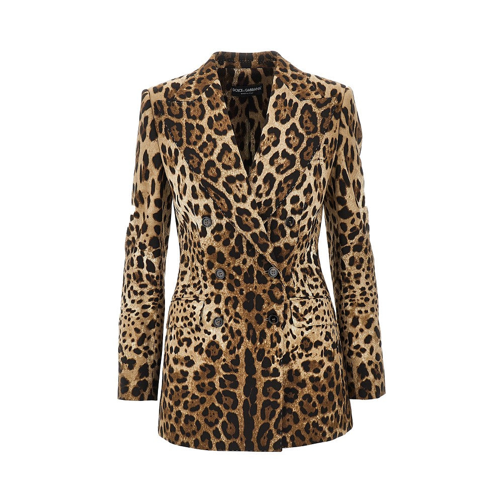 DOLCE&GABBANA Double-breasted jacket with animal print