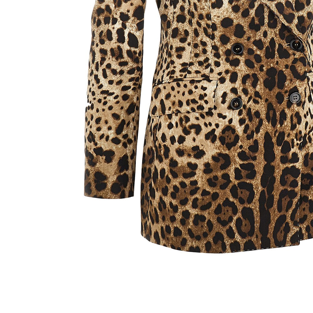 DOLCE&GABBANA Double-breasted jacket with animal print