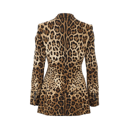 DOLCE&GABBANA Double-breasted jacket with animal print
