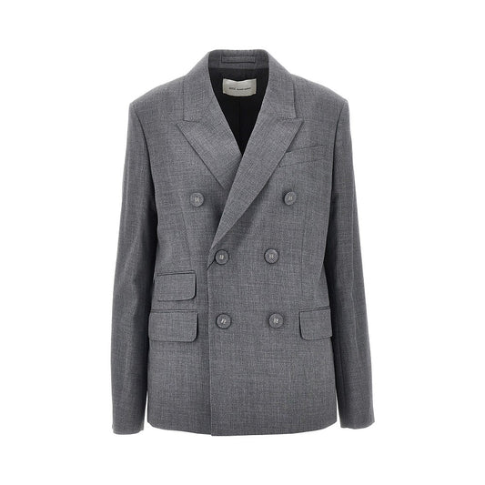 AMI Double-breasted wool blazer with belt
