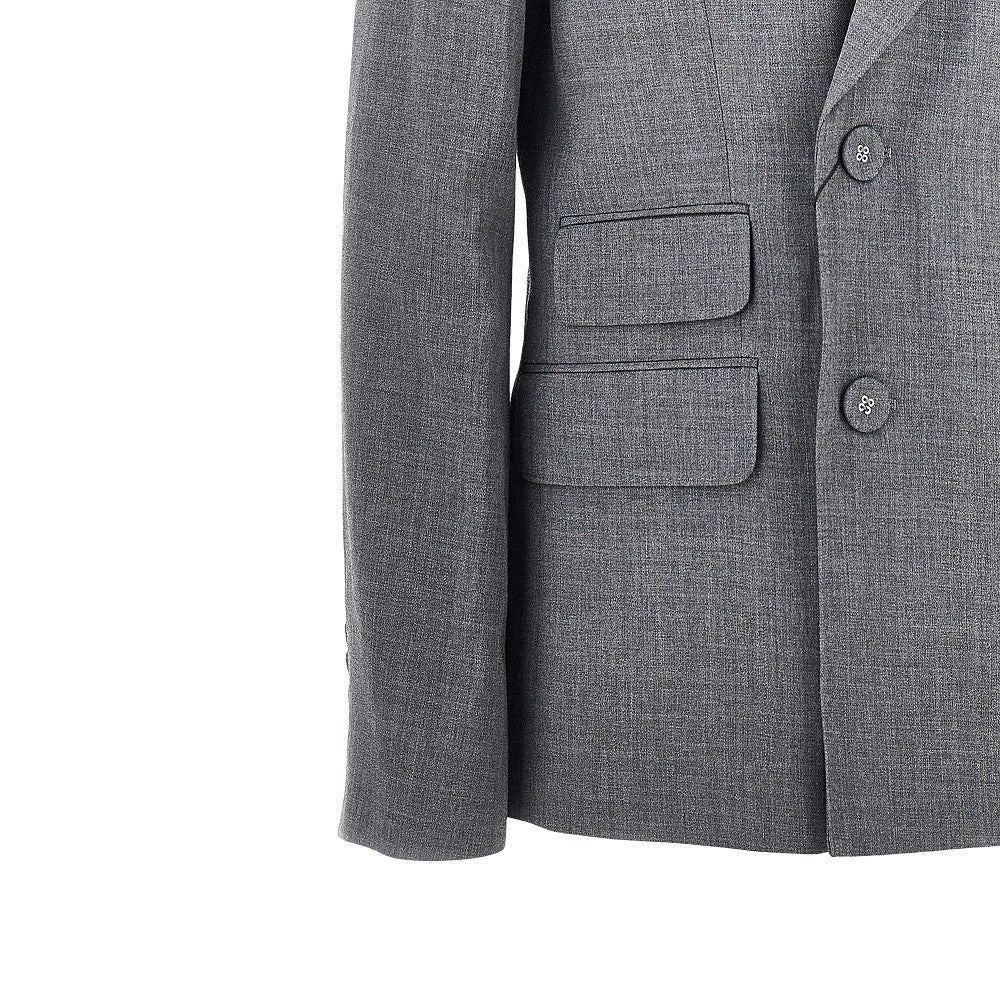 AMI Double-breasted wool blazer with belt