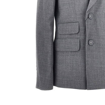 AMI Double-breasted wool blazer with belt