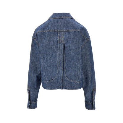 FENDI Chambray short jacket with leather pocket