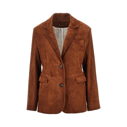 GOLDEN GOOSE Robyn' suede leather single-breasted jacket