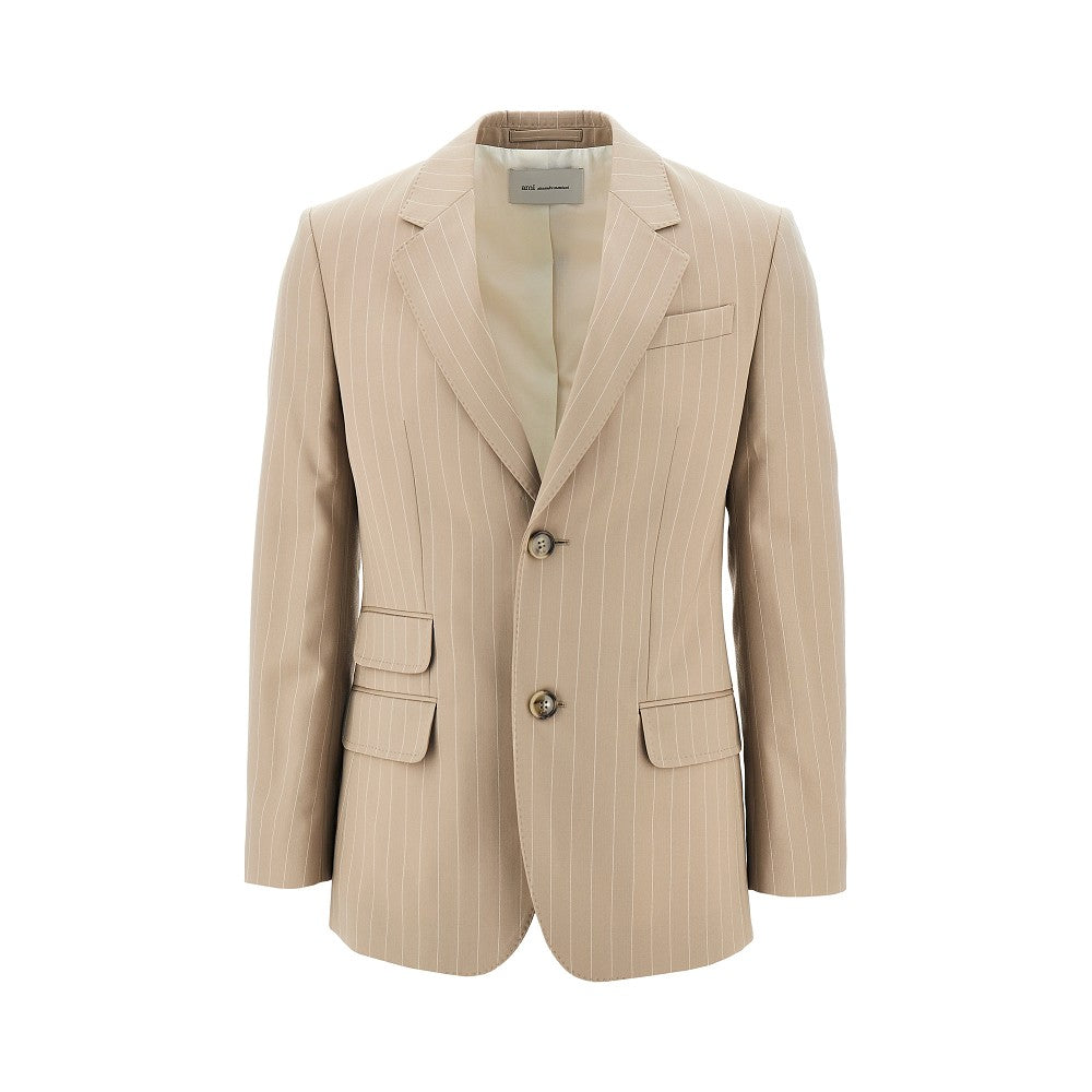 AMI Pinstriped wool single-breasted jacket