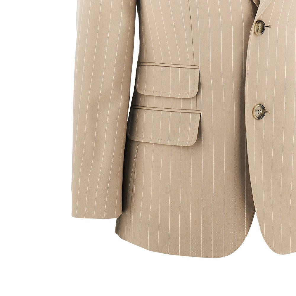 AMI Pinstriped wool single-breasted jacket